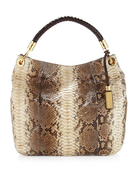 tan snake print oversized bag